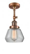 Innovations Lighting 201F-AC-G172 - Fulton - 1 Light - 7 inch - Antique Copper - Semi-Flush Mount