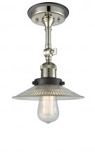 Innovations Lighting 201FBP-PNBK-G2 - Halophane - 1 Light - 9 inch - Polished Nickel - Semi-Flush Mount