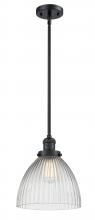 Innovations Lighting 201S-BK-G222 - Seneca Falls - 1 Light - 10 inch - Matte Black - Stem Hung - Mini Pendant