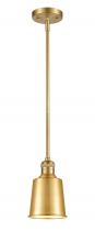 Innovations Lighting 201S-SG-M9-SG - Addison - 1 Light - 5 inch - Satin Gold - Stem Hung - Mini Pendant