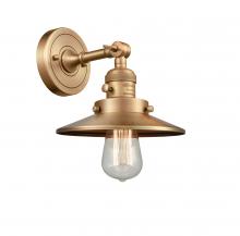 Innovations Lighting 203SW-BB-M4-LED - Railroad - 1 Light - 8 inch - Brushed Brass - Sconce