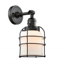  203SW-BK-G51-CE-LED - Bell Cage - 1 Light - 6 inch - Matte Black - Sconce