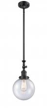 Innovations Lighting 206-BK-G204-8 - Beacon - 1 Light - 8 inch - Matte Black - Stem Hung - Mini Pendant