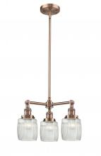 Innovations Lighting 207-AC-G302 - Colton - 3 Light - 18 inch - Antique Copper - Stem Hung - Chandelier