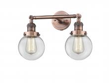  208-AC-G202-6 - Beacon - 2 Light - 17 inch - Antique Copper - Bath Vanity Light