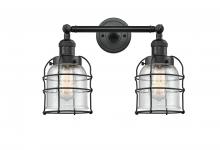 Innovations Lighting 208-BK-G54-CE - Bell Cage - 2 Light - 16 inch - Matte Black - Bath Vanity Light