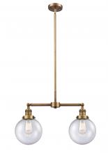 Innovations Lighting 209-BB-G204-8-LED - Beacon - 2 Light - 25 inch - Brushed Brass - Stem Hung - Island Light