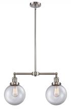 Innovations Lighting 209-SN-G202-8 - Beacon - 2 Light - 25 inch - Brushed Satin Nickel - Stem Hung - Island Light