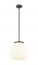 Innovations Lighting 221-1S-OB-G1217-14WV - White Venetian - 1 Light - 14 inch - Oil Rubbed Bronze - Stem Hung - Pendant