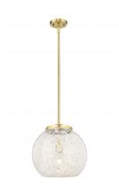 Innovations Lighting 221-1S-SG-G1216-14WM - White Mouchette - 1 Light - 14 inch - Satin Gold - Stem Hung - Pendant