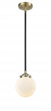  284-1S-BAB-G201-6-LED - Beacon - 1 Light - 6 inch - Black Antique Brass - Cord hung - Mini Pendant