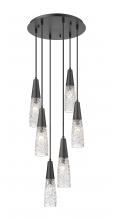 Innovations Lighting 322-6P-BK-G322-3CL - Amherst Brook - 6 Light - 14 inch - Matte Black - Cord Hung - Multi Pendant