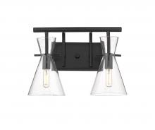  354-2W-BK-CL - Colden - 2 Light - 15 inch - Matte Black - Bath Vanity Light