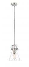 Innovations Lighting 411-1S-SN-8CL - Newton Cone - 1 Light - 8 inch - Brushed Satin Nickel - Cord hung - Mini Pendant