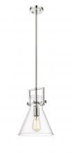 Innovations Lighting 411-1SM-PN-G411-10SDY - Newton Cone - 1 Light - 10 inch - Polished Nickel - Stem Hung - Mini Pendant