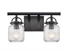 Innovations Lighting 416-2W-BK-G416-6CL - Latreille - 2 Light - 16 inch - Matte Black - Bath Vanity Light