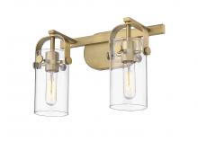 Innovations Lighting 423-2W-BB-G423-7CL - Pilaster II Cylinder - 2 Light - 15 inch - Brushed Brass - Bath Vanity Light