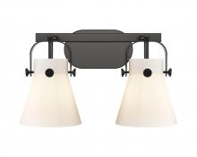 Innovations Lighting 423-2W-BK-G411-6WH - Pilaster II Cone - 2 Light - 17 inch - Matte Black - Bath Vanity Light