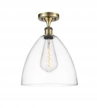 Innovations Lighting 516-1C-AB-GBD-122 - Bristol - 1 Light - 12 inch - Antique Brass - Semi-Flush Mount