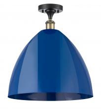 Innovations Lighting 516-1C-BAB-MBD-16-BL - Plymouth - 1 Light - 16 inch - Black Antique Brass - Semi-Flush Mount