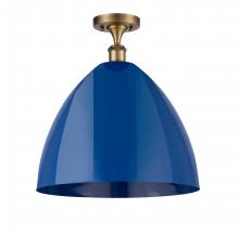 Innovations Lighting 516-1C-BB-MBD-16-BL - Plymouth - 1 Light - 16 inch - Brushed Brass - Semi-Flush Mount