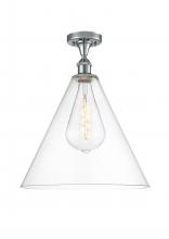 Innovations Lighting 516-1C-PC-GBC-162 - Berkshire - 1 Light - 16 inch - Polished Chrome - Semi-Flush Mount