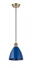 Innovations Lighting 516-1P-AB-MBD-75-BL - Plymouth - 1 Light - 8 inch - Antique Brass - Cord hung - Mini Pendant