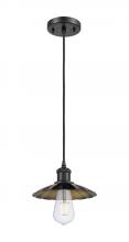 Innovations Lighting 516-1P-BK-M17-BK - Scallop - 1 Light - 8 inch - Matte Black - Cord Hung - Mini Pendant