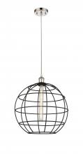 Innovations Lighting 516-1P-PN-CE-16-BK - Lake Placid - 1 Light - 16 inch - Polished Nickel - Mini Pendant