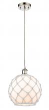 Innovations Lighting 516-1P-PN-G121-10RW - Farmhouse Rope - 1 Light - 10 inch - Polished Nickel - Cord hung - Mini Pendant