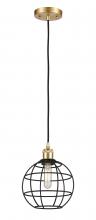 Innovations Lighting 516-1P-SG-CE-8-BK - Lake Placid - 1 Light - 8 inch - Satin Gold - Mini Pendant