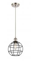 Innovations Lighting 516-1P-SN-CE-8-BK - Lake Placid - 1 Light - 8 inch - Satin Nickel - Mini Pendant