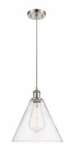 Innovations Lighting 516-1P-SN-GBC-122 - Berkshire - 1 Light - 12 inch - Brushed Satin Nickel - Cord hung - Mini Pendant