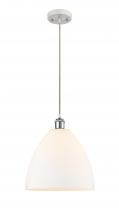 Innovations Lighting 516-1P-WPC-GBD-121 - Bristol - 1 Light - 12 inch - White Polished Chrome - Cord hung - Mini Pendant