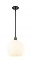 Innovations Lighting 516-1S-BAB-G1217-12WV - White Venetian - 1 Light - 12 inch - Black Antique Brass - Mini Pendant