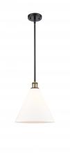 Innovations Lighting 516-1S-BAB-GBC-121 - Berkshire - 1 Light - 12 inch - Black Antique Brass - Mini Pendant