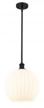 Innovations Lighting 516-1S-BK-G1217-12WV - White Venetian - 1 Light - 12 inch - Matte Black - Mini Pendant