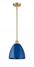 Innovations Lighting 516-1S-SG-MBD-9-BL-LED - Plymouth - 1 Light - 9 inch - Satin Gold - Pendant