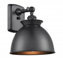 Innovations Lighting 516-1W-BK-M14-BK - Adirondack - 1 Light - 8 inch - Matte Black - Sconce