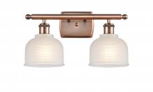 Innovations Lighting 516-2W-AC-G411 - Dayton - 2 Light - 16 inch - Antique Copper - Bath Vanity Light