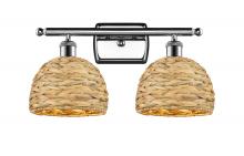 Innovations Lighting 516-2W-PC-RBD-8-NAT - Woven Rattan - 2 Light - 18 inch - Polished Chrome - Bath Vanity Light