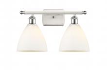 Innovations Lighting 516-2W-WPC-GBD-751 - Bristol - 2 Light - 18 inch - White Polished Chrome - Bath Vanity Light