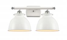  516-2W-WPC-M14-W - Adirondack - 2 Light - 18 inch - White Polished Chrome - Bath Vanity Light