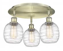 Innovations Lighting 516-3C-AB-G1013 - Belfast - 3 Light - 18 inch - Antique Brass - Flush Mount