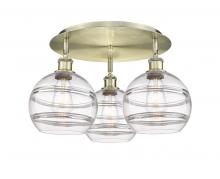 Innovations Lighting 516-3C-AB-G556-8CL - Rochester - 3 Light - 20 inch - Antique Brass - Flush Mount