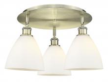 Innovations Lighting 516-3C-AB-GBD-751 - Bristol - 3 Light - 19 inch - Antique Brass - Flush Mount