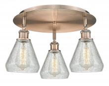 Innovations Lighting 516-3C-AC-G275 - Conesus - 3 Light - 18 inch - Antique Copper - Flush Mount