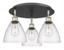 Innovations Lighting 516-3C-BAB-GBD-754 - Bristol - 3 Light - 19 inch - Black Antique Brass - Flush Mount