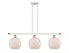  516-3I-WPC-G121-8RW - Farmhouse Rope - 3 Light - 36 inch - White Polished Chrome - Cord hung - Island Light