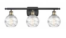  516-3W-BAB-G1213-6 - Athens Deco Swirl - 3 Light - 26 inch - Black Antique Brass - Bath Vanity Light